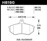 Hawk Audi 5000 S Turbo/4000CS Quattro/Coupe GT / Volkswagen Golf/Jetta/Passat  Race Frt Brk 9012
