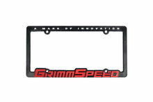 Load image into Gallery viewer, GrimmSpeed License Plate Frame - GrimmSpeed Red Text (Single)