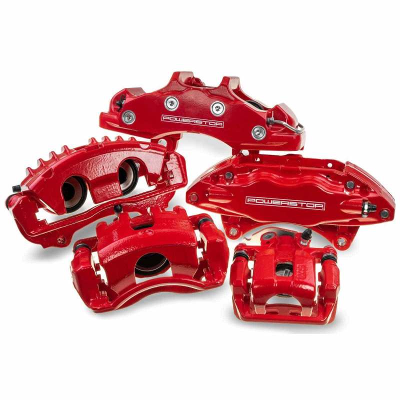 Power Stop 14-18 Mazda 3 Front Red Calipers w/Brackets - Pair