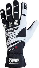 Load image into Gallery viewer, OMP KS-3 Gloves Black/White - Size S