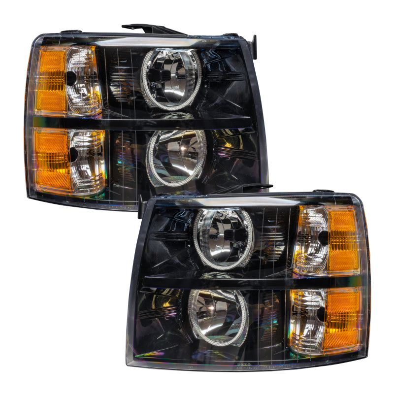 Oracle Lighting 07-13 Chevrolet Silverado Assembled Halo Headlights Round Style -Green SEE WARRANTY