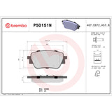 Brembo 20-22 Mercedes-Benz GLB250/A220/GLA250/CLA250 Rear NAO Brake Pad