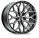 Vossen HF-2 21x10.5 / 5x120 / ET38 / Deep Face / 72.56 - Brushed Gloss Black Wheel