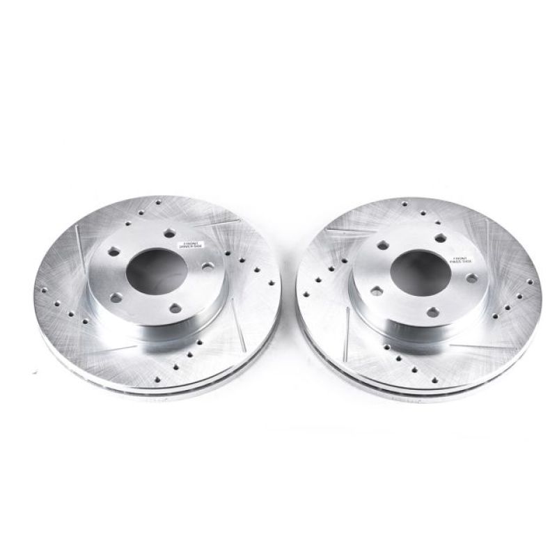 Power Stop 89-90 Nissan 300ZX Front Evolution Drilled & Slotted Rotors - Pair