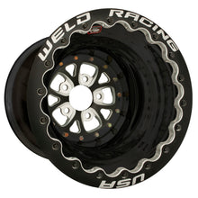 Load image into Gallery viewer, Weld V-Series 16x16 / 5x4.75 BP / 4in. BS Black Wheel - Black Double Beadlock