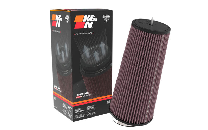 K&N Universal Clamp-On Air Filter 3-1/2in FLG - 5-3/4in B - 12-1/8in H