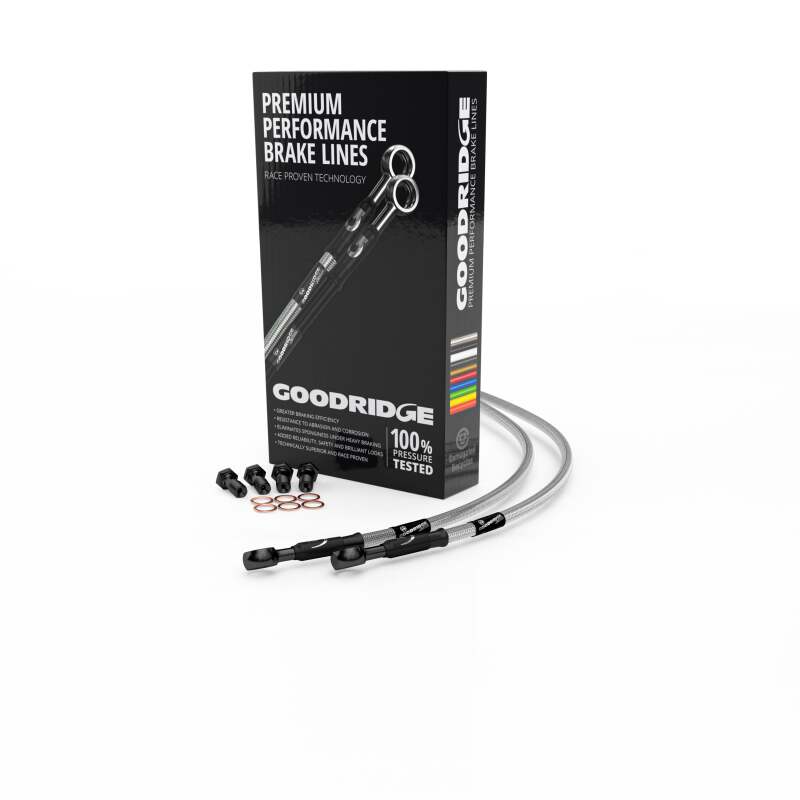 Goodridge 02-03 Yamaha XJR1300 Clear Rear SS Brake Lines w/Black Fittings