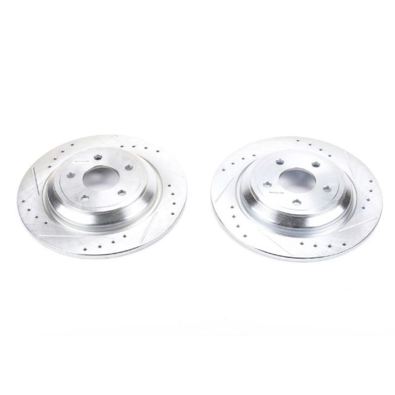 Power Stop 16-18 Ford Focus Rear Evolution Drilled & Slotted Rotors - Pair