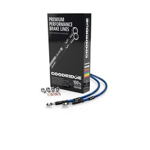 Load image into Gallery viewer, Goodridge 96-08 Honda CBR1100XX Blackbird Electric Blue Brake Lines w/Black Fittings