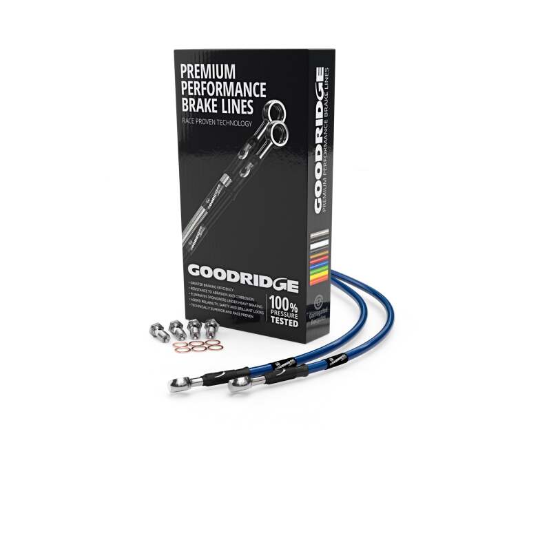 Goodridge 88-96 Kawasaki GPX600R Electric Blue Front SS Brake Lines