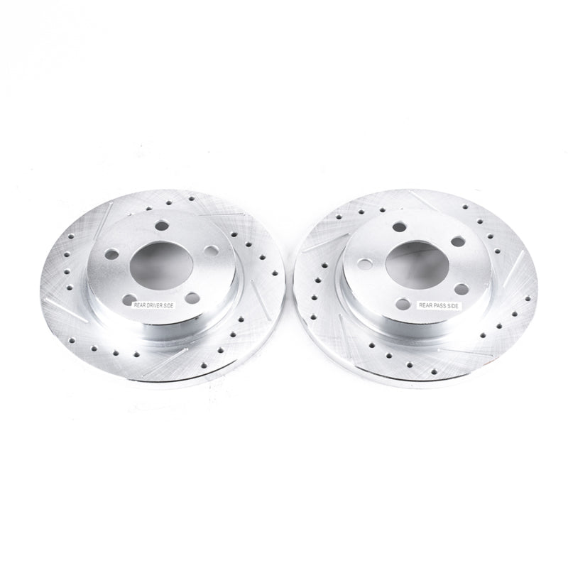 Power Stop 93-05 Ford Taurus Rear Evolution Drilled & Slotted Rotors - Pair