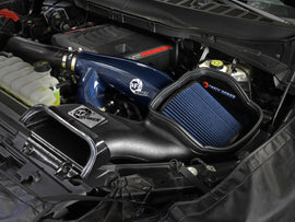 aFe 17-24 Ford F-150 Track Series Blue Kevlar Carbon Fiber C/A Intake System w/Black Pro 5R Filter