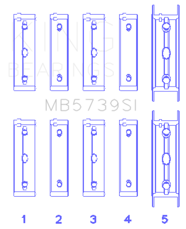 King Engine Bearings Subaru Ej20/Ej22/Ej25 Housing Bore + .002 (Size +0.75mm) Main Bearing Set