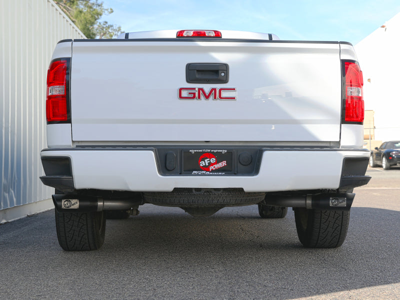 aFe Gemini XV 3in 304 SS Cat-Back Exhaust w/ Cutout 09-18 GM Trucks 4.3L/4.8L/5.3L w/ Black Tips