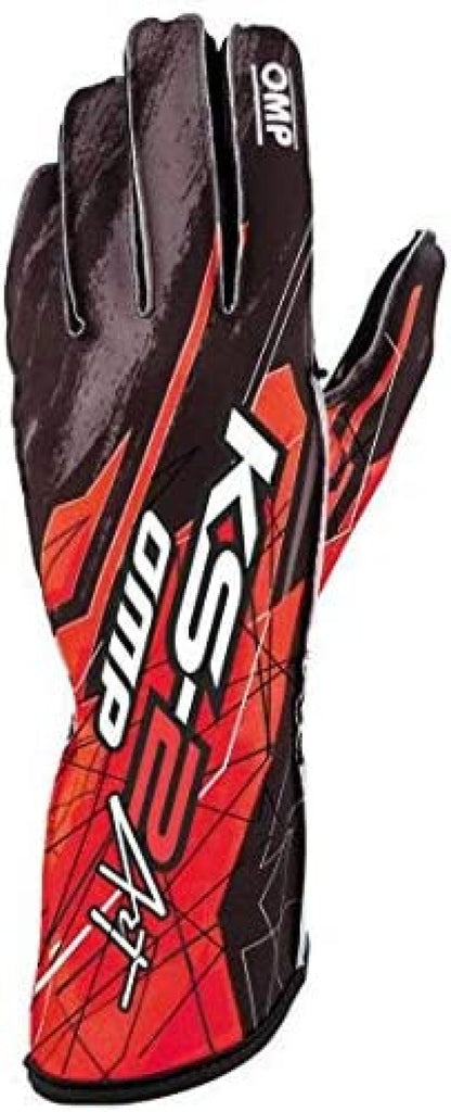 OMP KS-2 Art Gloves Black/Red - Size 4 (For Children)