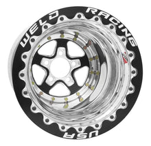 Load image into Gallery viewer, Weld Alumastar 2.0 15x12 / 5x4.5 BP / 6in. BS Black Wheel - Black Single Bead Lock MT