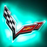 Oracle Corvette C7 Rear Illuminated Emblem - Dual Intensity - Aqua SEE WARRANTY