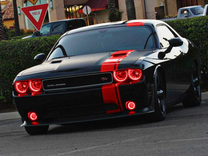 Oracle Dodge Challenger 08-14 LED Waterproof Halo Kit - Red SEE WARRANTY