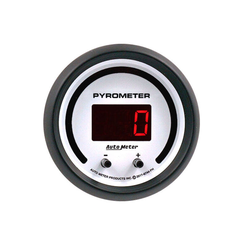 Autometer 52.4mm White Two Channel 0-2000 Degree Pyrometer (EGT) Phantom Elite Digital Gauge