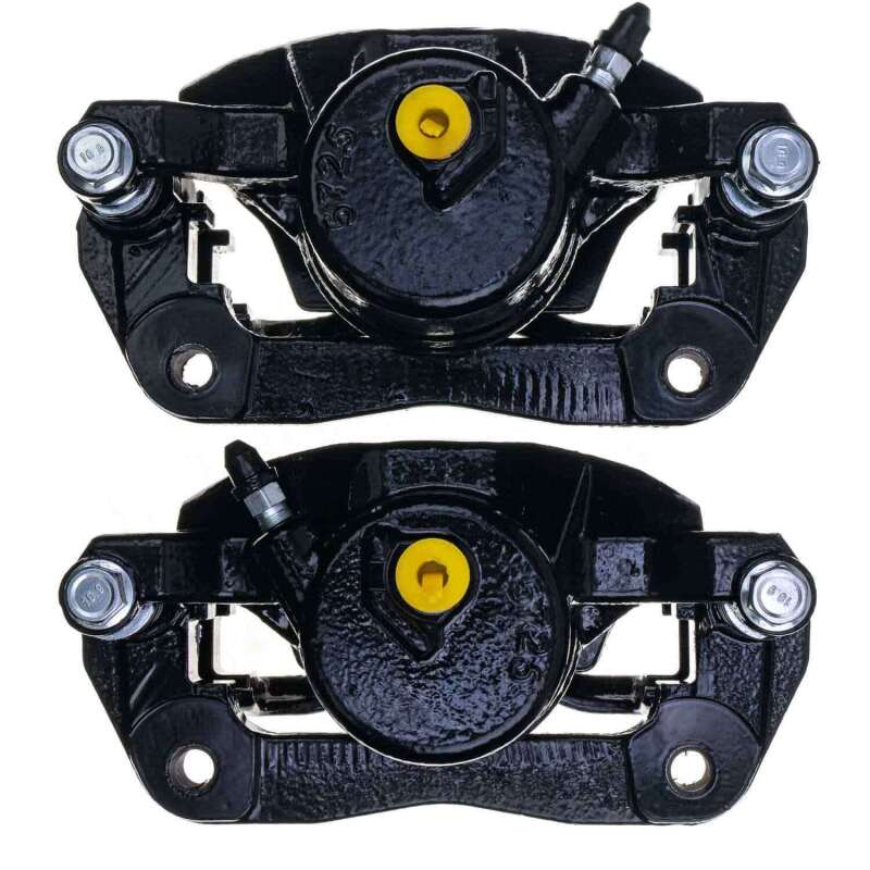 Power Stop 02-04 Honda CR-V Front Black Caliper - Pair w/Bracket