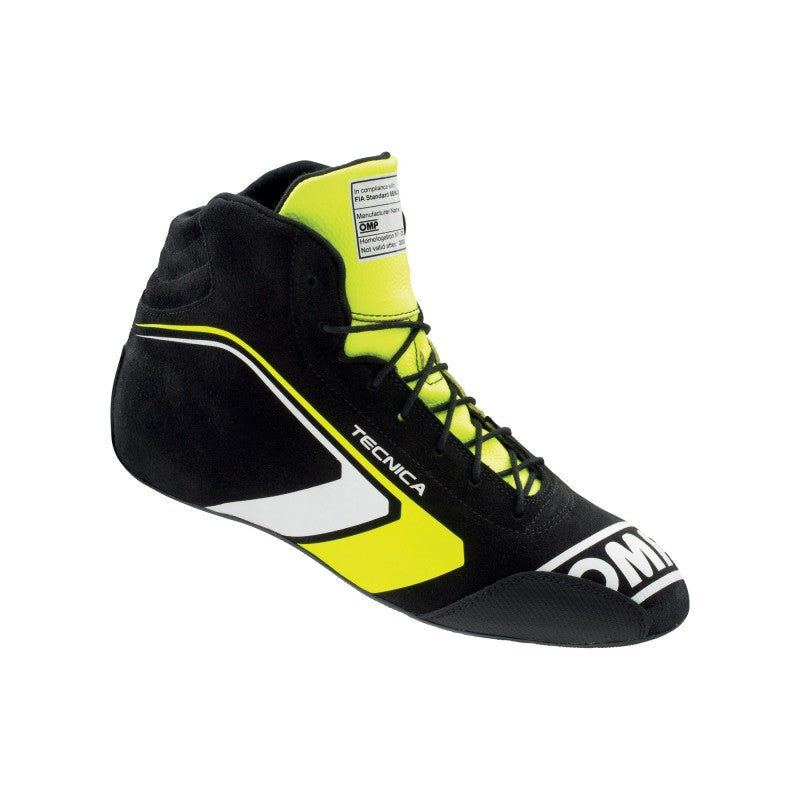 OMP Tecnica Shoes Black/Fluorescent Yellow - Size 47 (Fia 8856-2018)