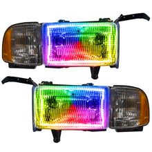 Load image into Gallery viewer, Oracle 94-02 Dodge Ram Pre-Assembled Halo Headlights - ColorSHIFT w/o Controller SEE WARRANTY