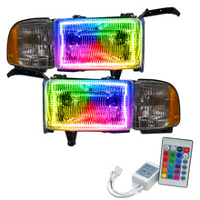 Load image into Gallery viewer, Oracle 94-02 Dodge Ram Pre-Assembled Halo Headlights - ColorSHIFT w/ Simple Controller SEE WARRANTY