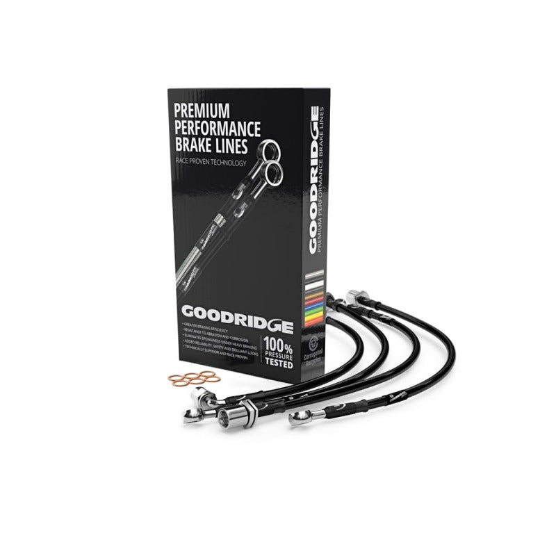 Goodridge 17-18 Subaru BRZ (w/Brembo Brakes) Stainless Steel Brake Lines - Black