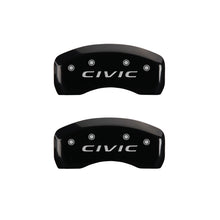 Load image into Gallery viewer, MGP 4 Caliper Covers Engraved Front 2016/CIVIC Engraved Rear 2016/CIVIC Black finish silver ch