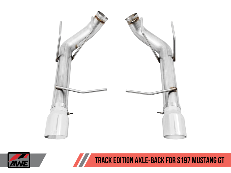 AWE Tuning S197 Mustang GT Axle-back Exhaust - Track Edition (Chrome Silver Tips)