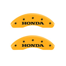 Load image into Gallery viewer, MGP 4 Caliper Covers Engraved Front &amp; Rear MGP Yellow finish black ch