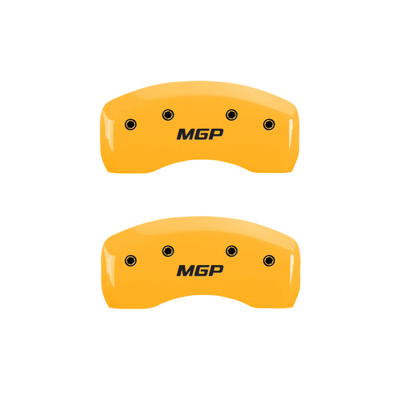 MGP 4 Caliper Covers Engraved Front & Rear MGP Yellow Finish Black Char 2002 Ford Crown Victoria