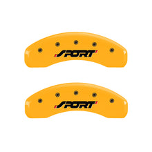 Load image into Gallery viewer, MGP 4 Caliper Covers Engraved Front &amp; Rear SPORT Yellow finish black ch