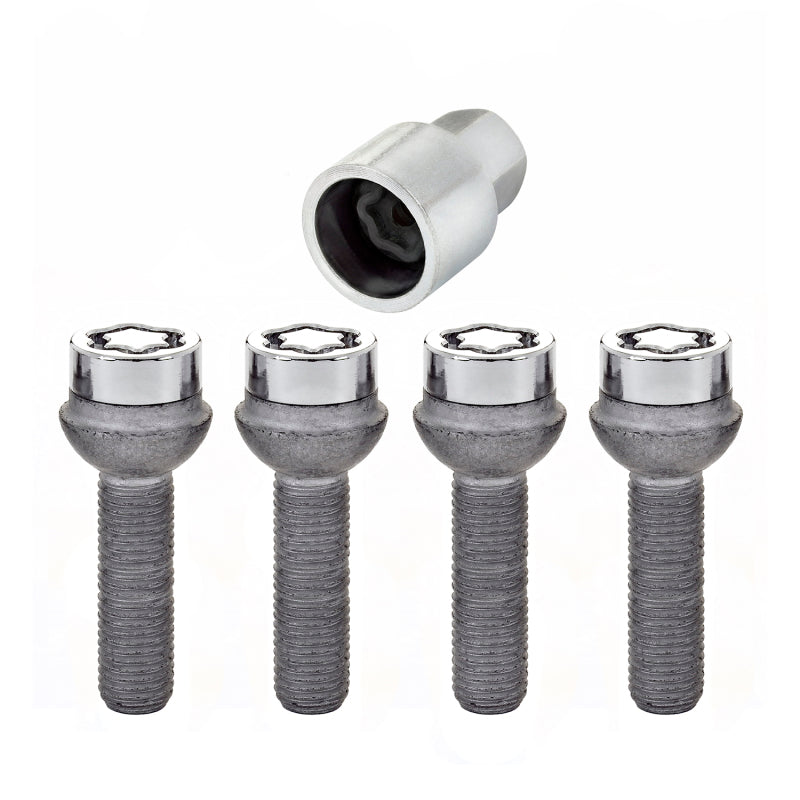 McGard Wheel Lock Bolt Set - 4pk. (Radius Seat) M12X1.5 / 17mm Hex / 39.9mm Shank Length - Chrome