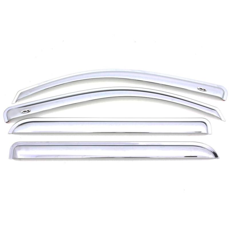 AVS 09-15 Honda Pilot Ventvisor Outside Mount Front & Rear Window Deflectors 4pc - Chrome