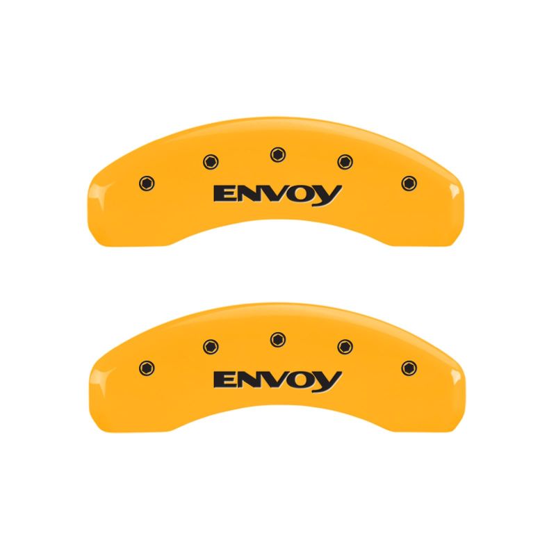 MGP 4 Caliper Covers Engraved Front & Rear Envoy Yellow Finish Black Char 2005 GMC Envoy XL