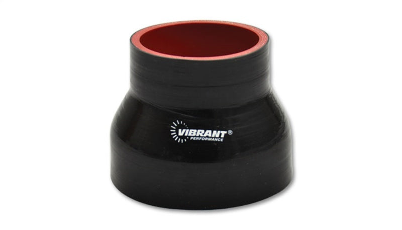 Vibrant 4 Ply Reinforced Silicone Transition Connector - 1.75in I.D. x 2in I.D. x 3in long (BLACK)