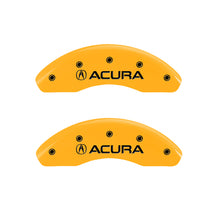 Load image into Gallery viewer, MGP 4 Caliper Covers Engraved Front Acura Engraved Rear RDX Yellow finish black ch