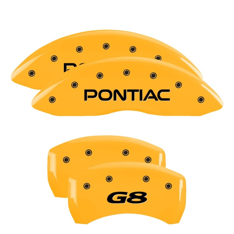 MGP 4 Caliper Covers Engraved Front & Rear MGP Yellow finish black ch