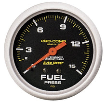 Load image into Gallery viewer, Autometer Liquid Filled Mechanical 66.7mm 0-15 PSI Fuel Pressure Gauge