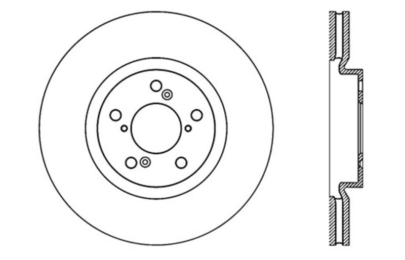 StopTech 07-08 Acura MDX SportStop Slotted & Drilled Left Front Rotor