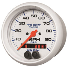 Load image into Gallery viewer, Autometer Gauge GPS Speedometer 3-3/8in 100 MPH Marine White Gauge