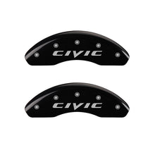 Load image into Gallery viewer, MGP 4 Caliper Covers Engraved Front Civic Engraved Rear 2015/CIVIC Black finish silver ch