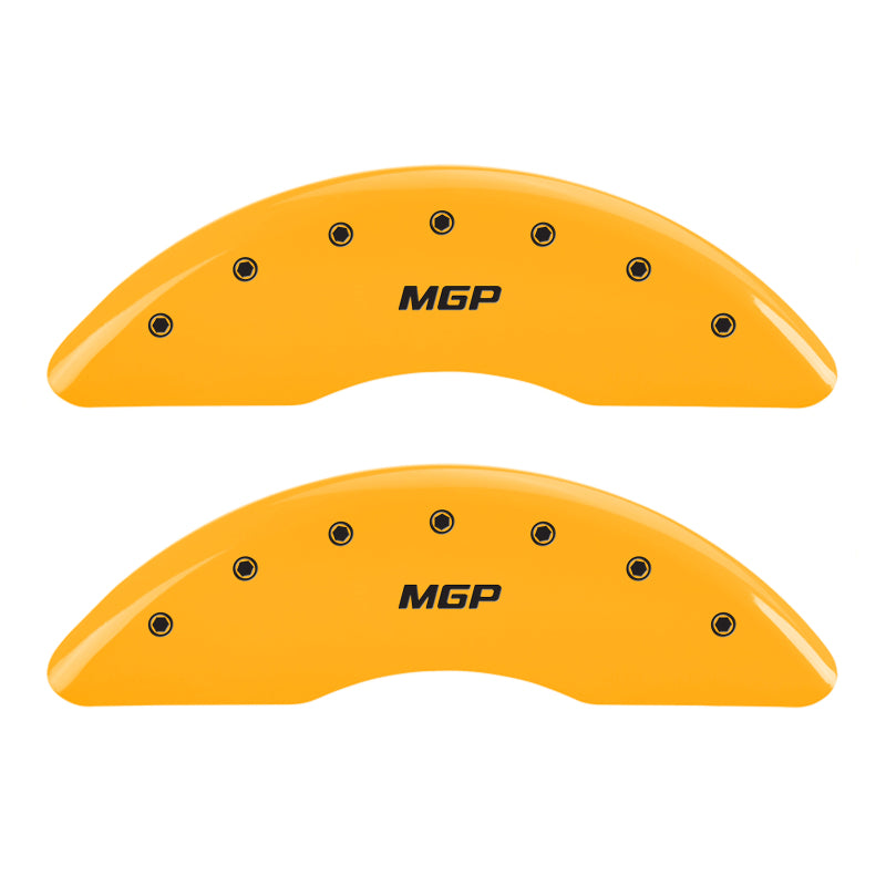 MGP 4 Caliper Covers Engraved Front & Rear MGP Yellow Finish Black Char 2005 Chrysler Pacifica