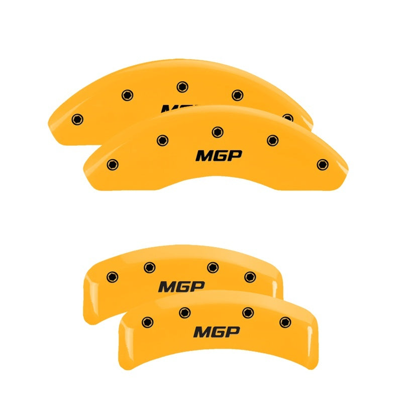 MGP 4 Caliper Covers Engraved Front & Rear Honda Yellow Finish Black Char 2005 Honda Civic