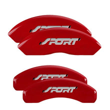 Load image into Gallery viewer, MGP 4 Caliper Covers Engraved Front &amp; Rear Edge Red finish silver ch