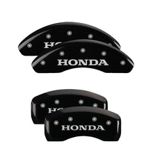 Load image into Gallery viewer, MGP 4 Caliper Covers Engraved Front &amp; Rear MGP Black Power Coat Finish Silver Characters - Honda