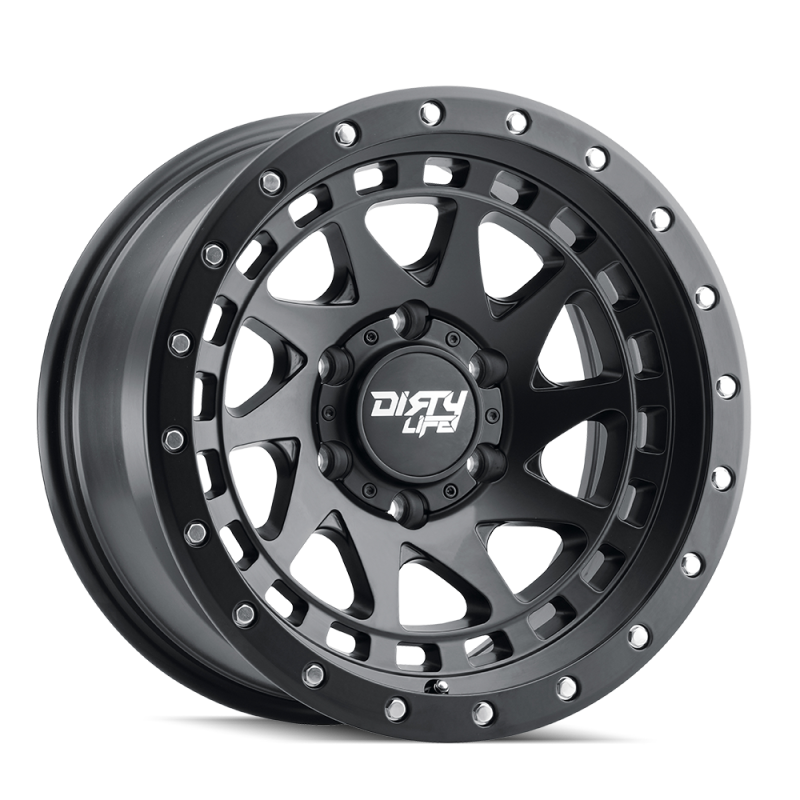 Dirty Life 9311 Enigma Pro 17x9/6x139.7 BP/-38mm Offset/106mm Hub Matte Black Wheel - Beadlock