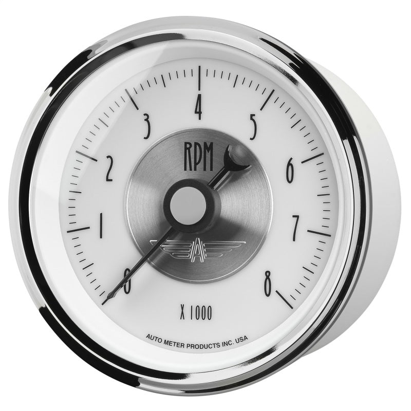 Autometer Prestige Pearl Series - Tachometer 3 3/8in 8K RPM In-Dash