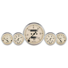 Load image into Gallery viewer, AutoMeter Gauge Kit 5 Pc. 3-1/8in. &amp; 2-1/16in. Mech. Speedo. Wtmp &amp; Oilp Antq Beige